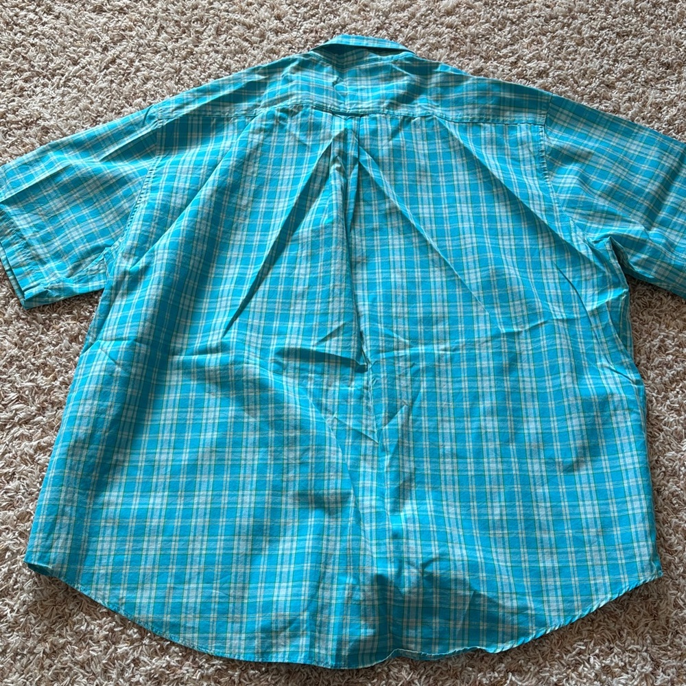 Cabela's Turquoise Plaid Casual Shirt - Picture 3 of 3